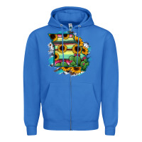 True Royal Missouri Map Sunflower Cactus Serape Zipper Hoodie - RanaPortraitStore