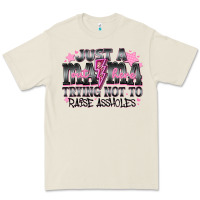 Bone Just a Mama Out Here Trying Not To Raise Assholes Premium Tee - CowhideDigitalArt