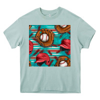 Arona baseball helmet and glove with serape seamless pattern Heavy Core Tee - BundleAndBundleShop