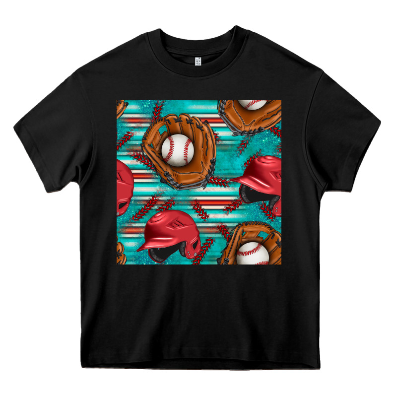 Baseball Helmet And Glove With Serape Seamless Pattern Heavy Core Tee by BundleAndBundleShop | Teevron