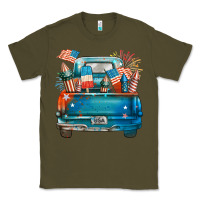Army Green Customize USA truck Classic Tee - FaDigitalArtStudio