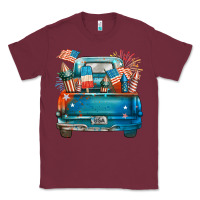 Burgundy Customize USA truck Classic Tee - FaDigitalArtStudio