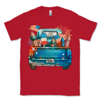 Red Customize USA truck Classic Tee - FaDigitalArtStudio