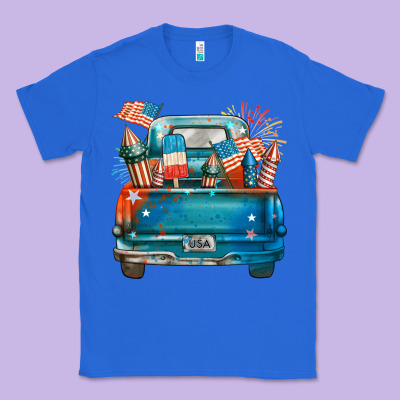 Customize Usa Truck Classic Tee Designed By Fadigitalartstudio