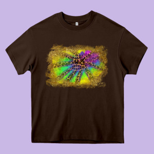 Colorful Glitter Leopard Background Heavy Core Tee Designed By Ranaportraitstore