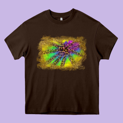 Colorful Glitter Leopard Background Heavy Core Tee Designed By Ranaportraitstore