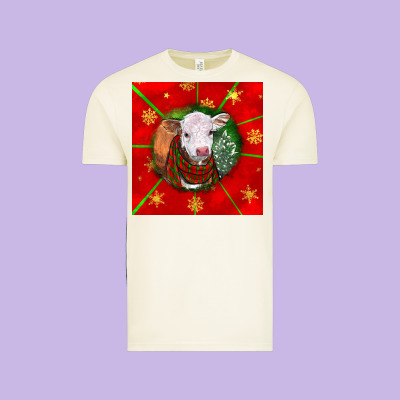 Christmas Hereford Calf Vintage Tee Designed By Lillyallendesigns