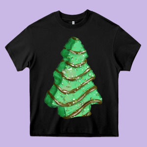 Green Christmas Cake Heavy Core Tee Designed By Fadigitalartstudio
