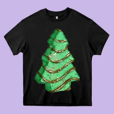 Green Christmas Cake Heavy Core Tee Designed By Fadigitalartstudio