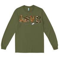 Army Green camouflage military boots love Long Sleeve Tee - Artiststas