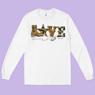 Camouflage Military Boots Love Long Sleeve Tee Designed By Artiststas