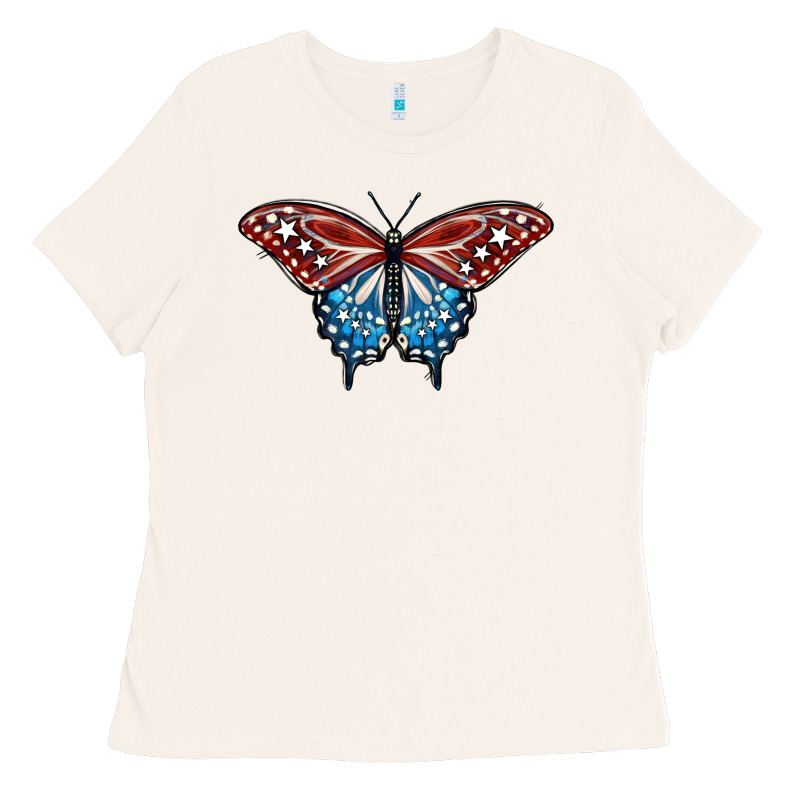 Patriotic American Butterfly Ladies Tee by LillyAllenDesigns | Teevron