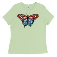 Matcha Patriotic American Butterfly Ladies Tee - LillyAllenDesigns