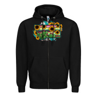 Black Montana Map Sunflower Cactus Serape Zipper Hoodie - RanaPortraitStore