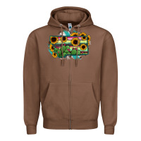 Chestnut Montana Map Sunflower Cactus Serape Zipper Hoodie - RanaPortraitStore