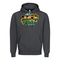 Smoke Montana Map Sunflower Cactus Serape Zipper Hoodie - RanaPortraitStore