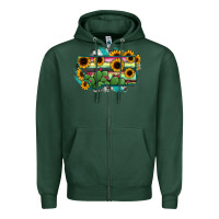 Sports Green Montana Map Sunflower Cactus Serape Zipper Hoodie - RanaPortraitStore