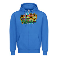 True Royal Montana Map Sunflower Cactus Serape Zipper Hoodie - RanaPortraitStore