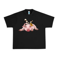 Black baby pig with cowhide ribbon Urban Heavy Tee - RanaPortraitStore
