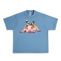 Pebble Blue baby pig with cowhide ribbon Urban Heavy Tee - RanaPortraitStore