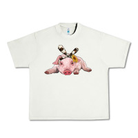Pistachio baby pig with cowhide ribbon Urban Heavy Tee - RanaPortraitStore