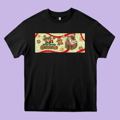Just A Girl Who Loves Christmas Heavy Core Tee Designed By Bundleandbundleshop