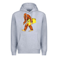Heather Grey bigfoot carrying taco Premium Hoodie - DesigneFamous