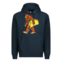 Navy bigfoot carrying taco Premium Hoodie - DesigneFamous
