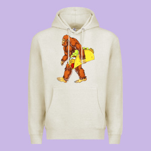 Bigfoot Carrying Taco Premium Hoodie Designed By Designefamous