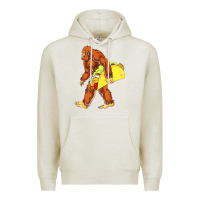 Oatmeal Heather bigfoot carrying taco Premium Hoodie - DesigneFamous