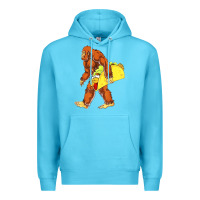 Ocean Blue bigfoot carrying taco Premium Hoodie - DesigneFamous