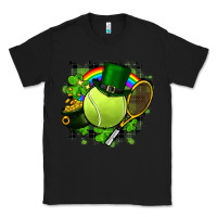 Black St. Patrick's Day Tennis Classic Tee - FaDigitalArtStudio