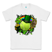 White St. Patrick's Day Tennis Classic Tee - FaDigitalArtStudio