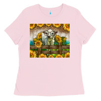 Western Charolais Heifer With Sunflowers Ladies Tee | Teevron