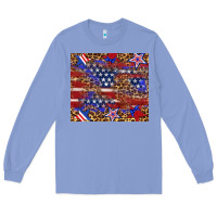 Colony Blue American flag and star leopard Long Sleeve Tee - Artiststas