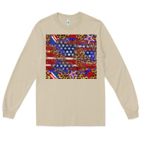 Mushroom American flag and star leopard Long Sleeve Tee - Artiststas