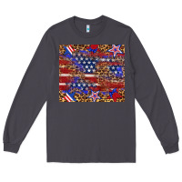 Smoke American flag and star leopard Long Sleeve Tee - Artiststas