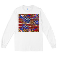 White American flag and star leopard Long Sleeve Tee - Artiststas