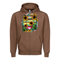 Chestnut New Mexico Map Sunflower Cactus Serape Zipper Hoodie - RanaPortraitStore