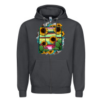 Smoke New Mexico Map Sunflower Cactus Serape Zipper Hoodie - RanaPortraitStore
