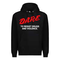 Black d a r e anti drugs Premium Hoodie - DesigneFamous