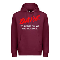 Burgundy d a r e anti drugs Premium Hoodie - DesigneFamous