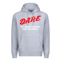 Heather Grey d a r e anti drugs Premium Hoodie - DesigneFamous