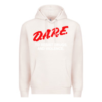 Pale Pink d a r e anti drugs Premium Hoodie - DesigneFamous