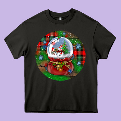 Snow Globe Christmas Ornament Heavy Core Tee Designed By Bundleandbundleshop
