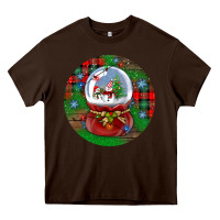 Chocolate Brown snow globe christmas ornament Heavy Core Tee - BundleAndBundleShop