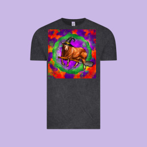 Halloween Red Angus Bull Vintage Tee Designed By Lillyallendesigns