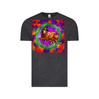 Vintage Black halloween red angus bull Vintage Tee - LillyAllenDesigns