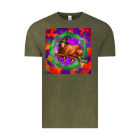 Vintage Olive halloween red angus bull Vintage Tee - LillyAllenDesigns