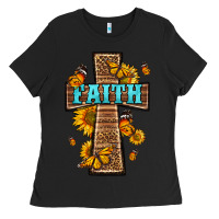 Black Western Faith Cross Butterfly Ladies Tee - LillyAllenDesigns